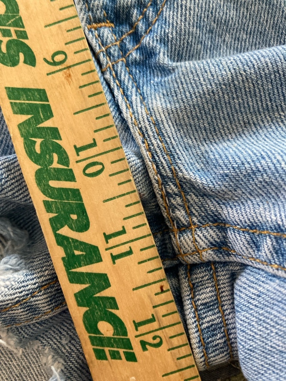 Levi’s cut offs 34w vintage 505 denim made in the USA 100% cotton daisy duke Y2K - Picture 7 of 9